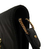 Hermes Cooktail Satin Black Gold hardware Shoulder Bag 0034 HERMES