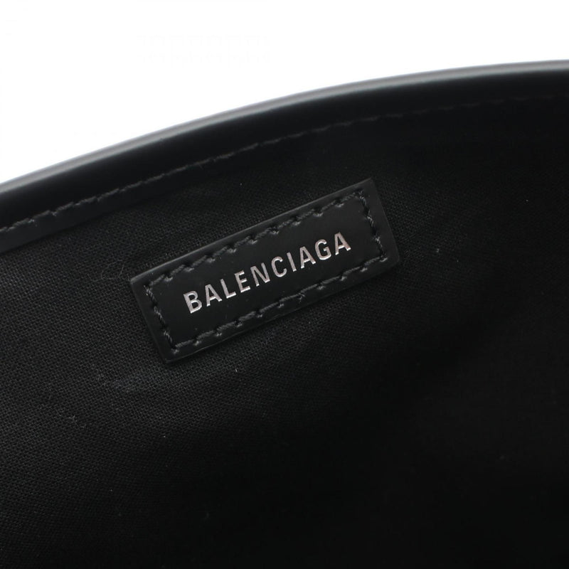 BALENCIAGA Navy Cabas XS Handbag Bag Canvas Leather Women's Black 3903462HH3N1000