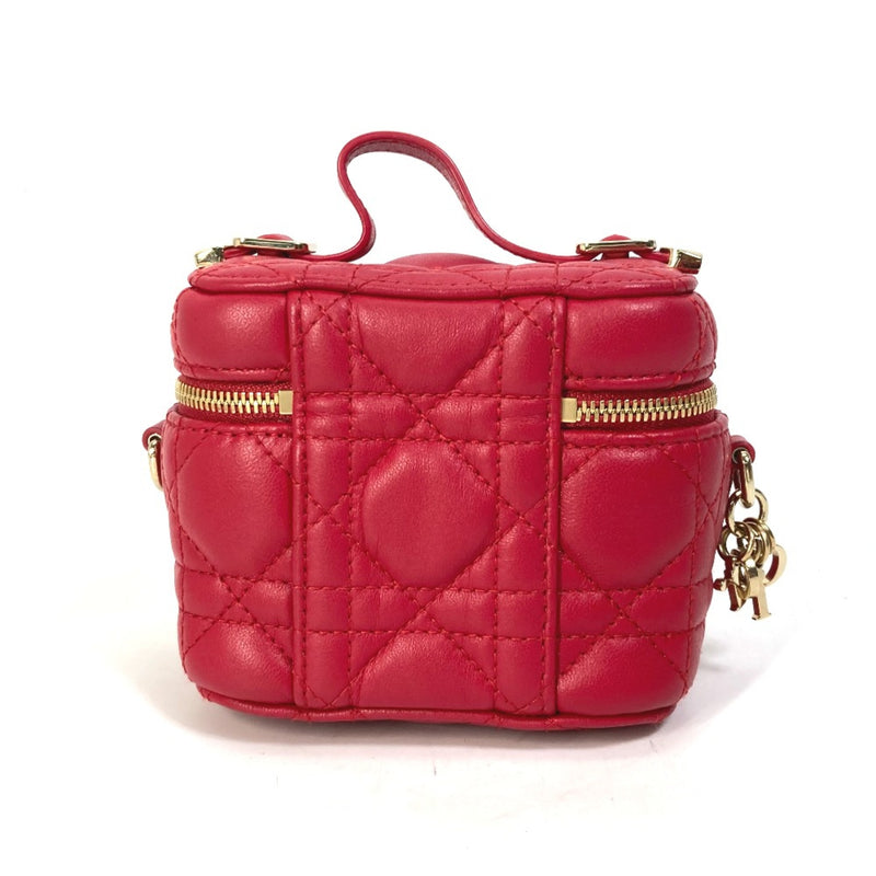 CHRISTIAN DIOR S0918ONMJ LADY CHRISTIAN DIOR LADY DIOR 2WAY Shoulder Bag Hand Bag Vanity bag RedBased