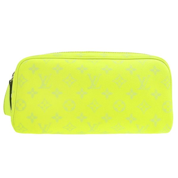 Louis Vuitton Doppkit Monogram Taiga M10144 Handbag Neon Yellow