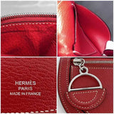 Hermes Bi-fold Wallet Compact Rouge Piment Red In The Loop f-20319 Leather Chevre Mysore HERMES Folding Charm Ladies