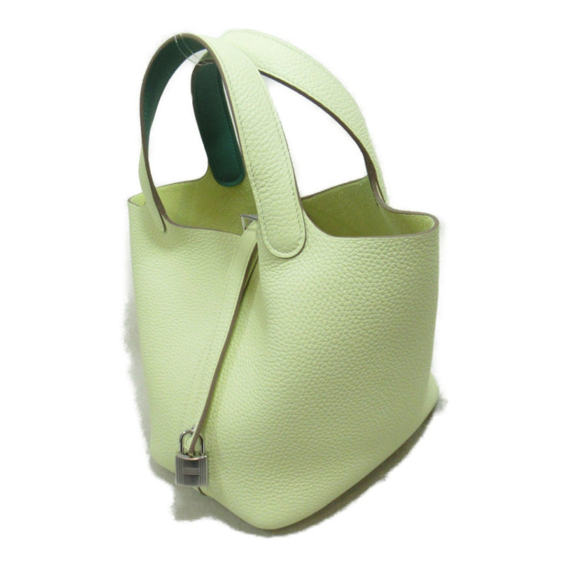 HERMES Picotin Lock PM Handbag Green Jaune Milton/Vert Taurillon Clemence leather Swift leather