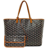 Goyard Tote Bag Saint Louis GM Brown f-20987 BAL 020101 Coated Canvas Chevroche Calfskin Linen Cotton GOYARD Black Unisex