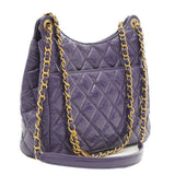 Chanel Matelasse Hobo Shoulder Bag Shiny Calfskin Purple AS3690