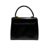 CELINE Vintage Logo Turnlock Hardware Calf Leather Genuine 2way Handbag Shoulder Bag Black