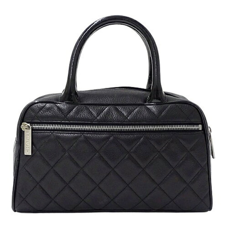 CHANEL Bag Matelasse Women's Handbag Leather Black Compact