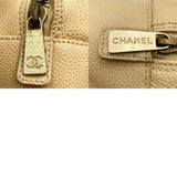 CHANEL Shoulder Bag Chain Big Coco Mark Beige Matte Caviar Skin Ladies