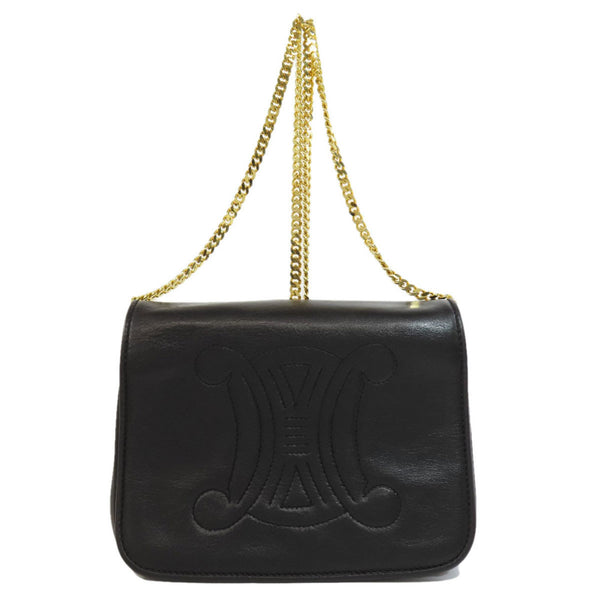 Celine Macadam Shoulder Bag Leather Women's CELINE