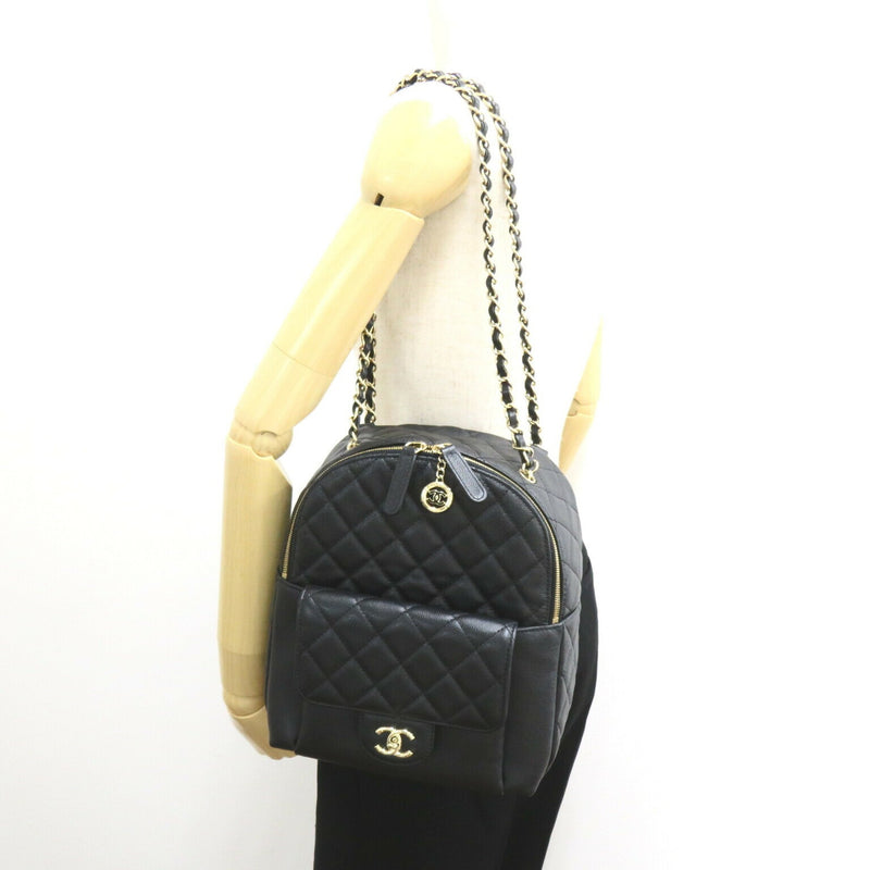 CHANEL Matelasse Backpack Rucksack Bag Caviar Skin (Grained Calf) Women's Black