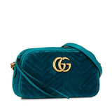 Gucci GG Marmont Chain Shoulder Bag 447632 Blue Velvet Women's GUCCI