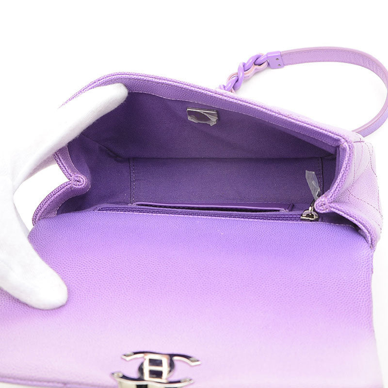 Chanel Matelasse Chain Shoulder Bag Caviar Skin Purple AS4598