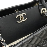 CHANEL Coco Mark Matelasse Portobello Tote Bag Chain Shoulder Leather Black