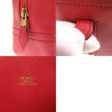 Hermes Plume Couchevel Rouge Vif Vert □A stamp handbag bag red green HERMES