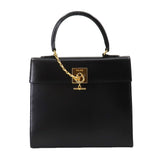 CELINE Handbag Leather Black Gold Hardware Hand Bag