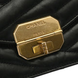 CHANEL Chain Shoulder Bag Black/Beige Women's Lambskin