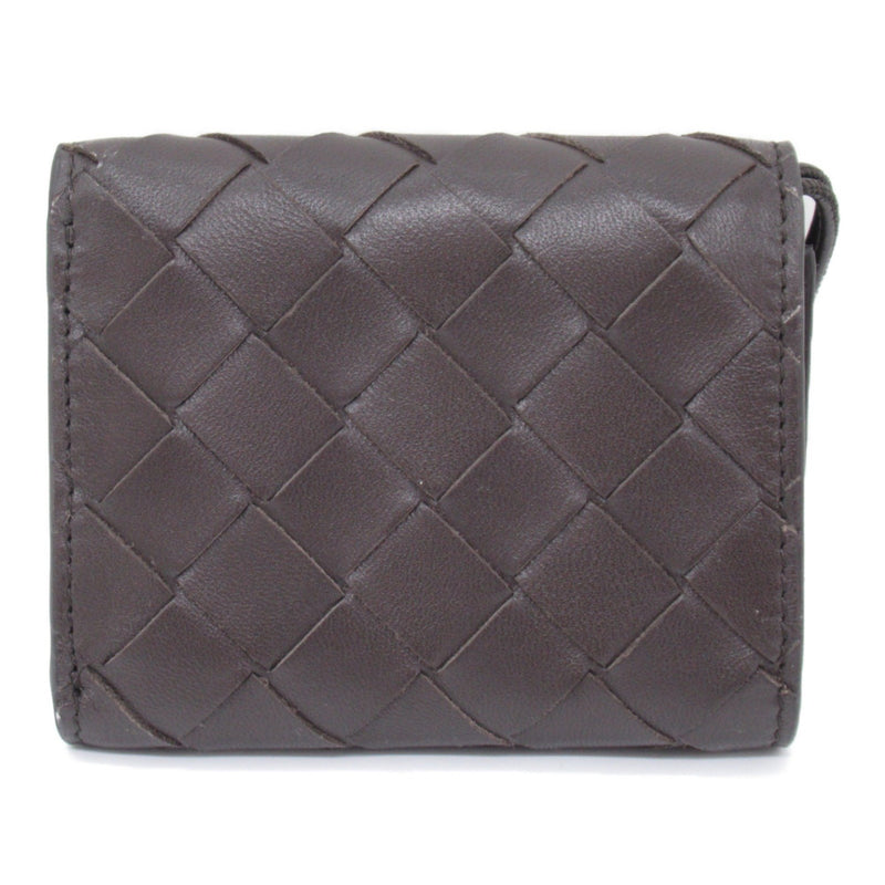 BOTTEGA VENETA Tri-fold Wallet, Lambskin (Sheepskin), Men's, Women's, Brown, Fondente, 741496VCPP22190