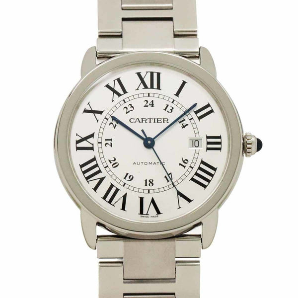 Cartier Ronde Solo de XL W6701011 Men's Watch Date Silver Automatic