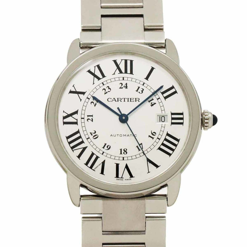 Cartier Ronde Solo de XL W6701011 Men's Watch Date Silver Automatic