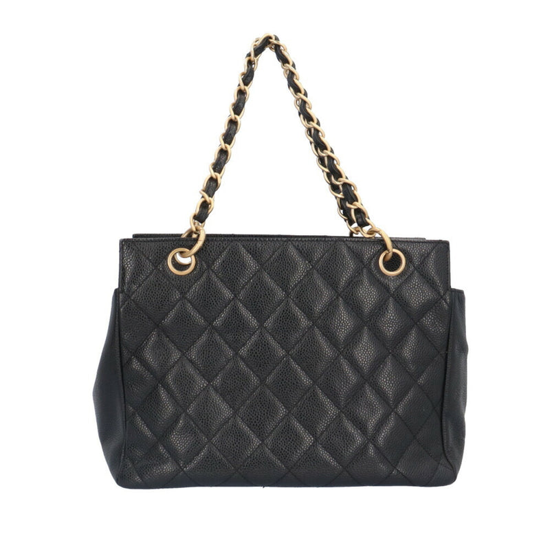 Chanel PST Tote Matelasse Shoulder Bag Caviar Skin A18004 Black Women's CHANEL Chain