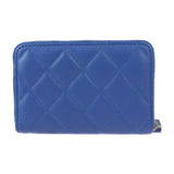 CHANEL Chanel Wallet Cocostar Wallet/Coin Case AP3728 Lambskin Blue Round Quilted Coin Purse