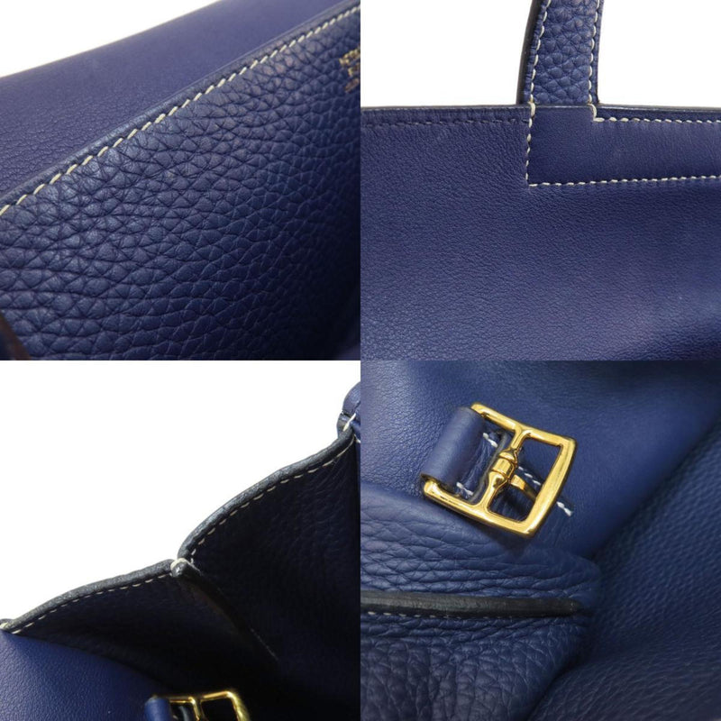 Hermes Arzan 31 Navy Shoulder Bag Taurillon Women's