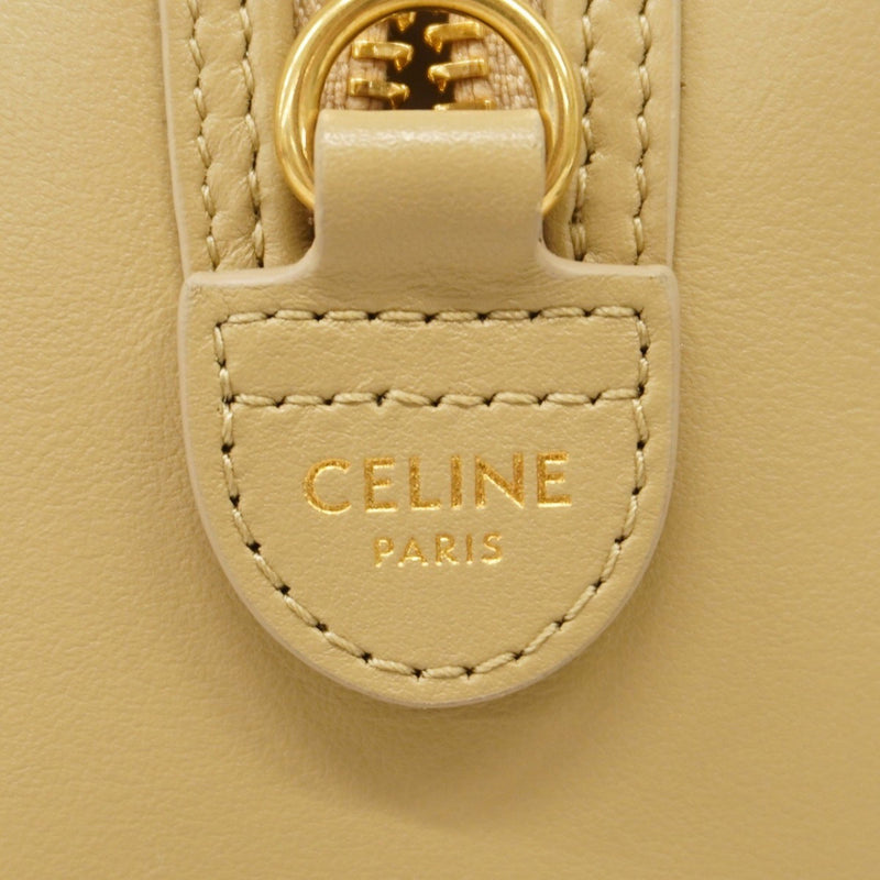 Celine handbag Triomphe leather beige champagne ladies