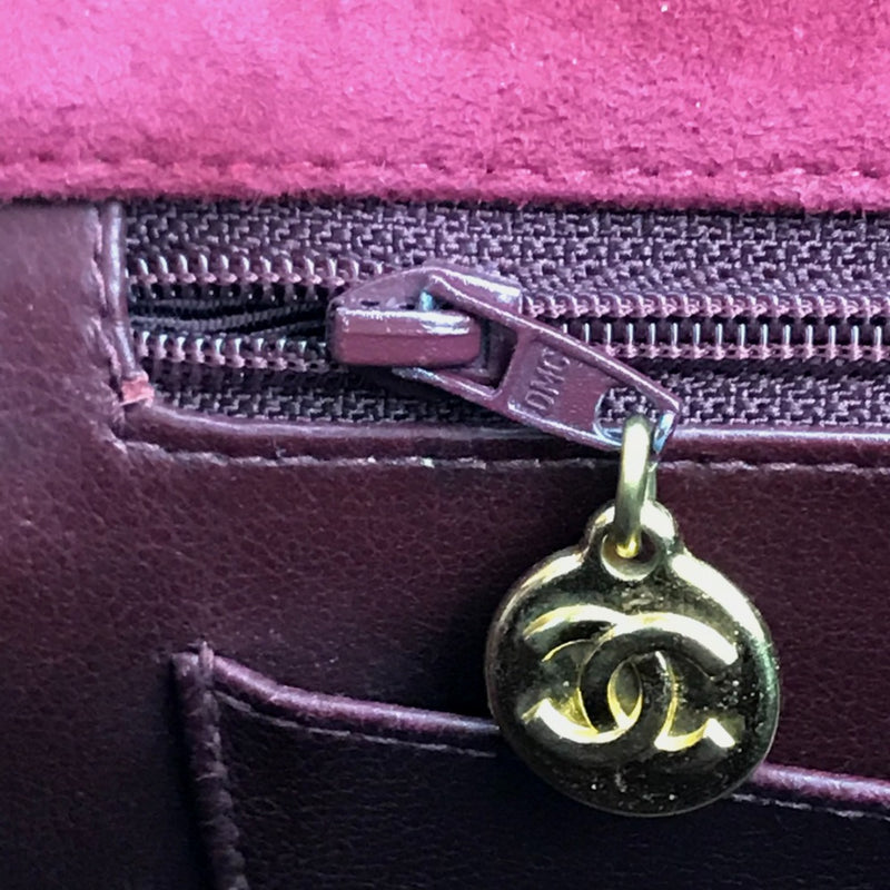 Chanel CC Mark Bag Double Chain Shoulder Bag Bordeaux GoldHardware