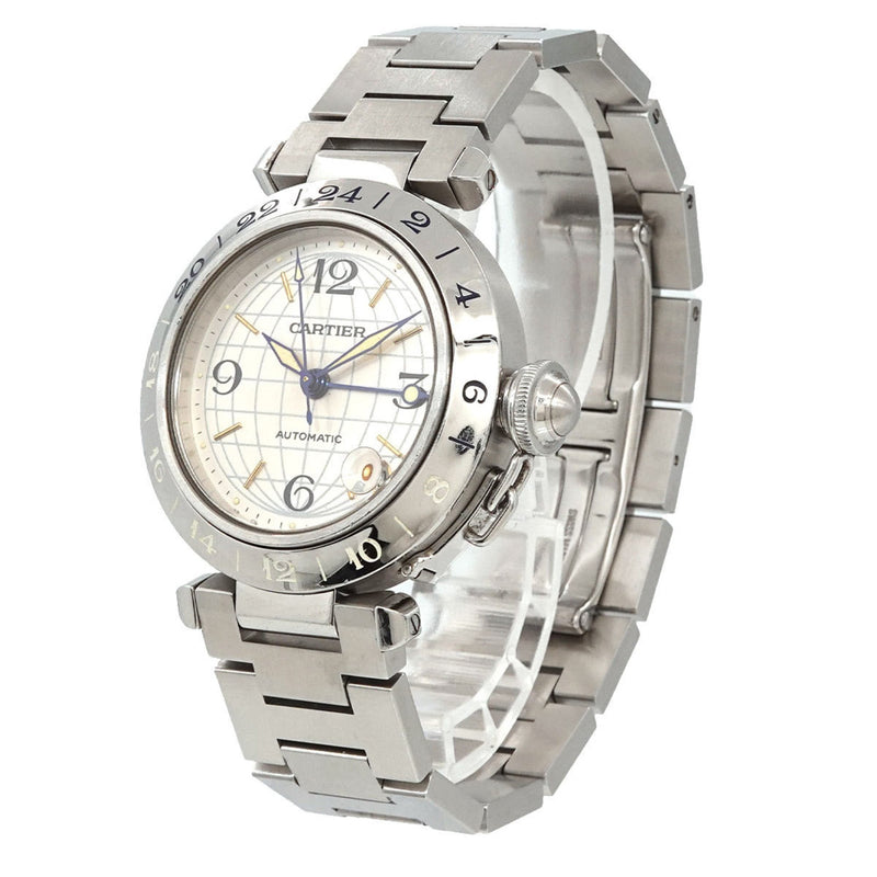 Cartier Pasha C Meridian GMT W31029M7 Boys' Watch Date Silver Automatic Self-Winding PashaC