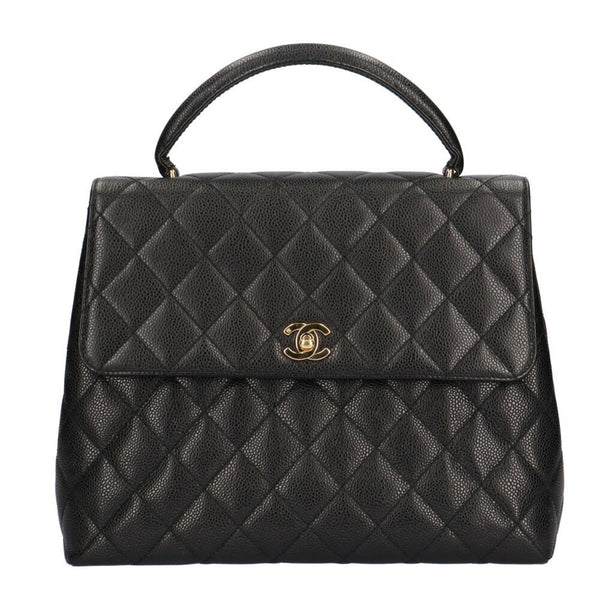 Chanel matelasse handbag caviar skin black ladies CHANEL