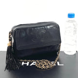 CHANEL Chain Shoulder Bag Lambskin Black Women's