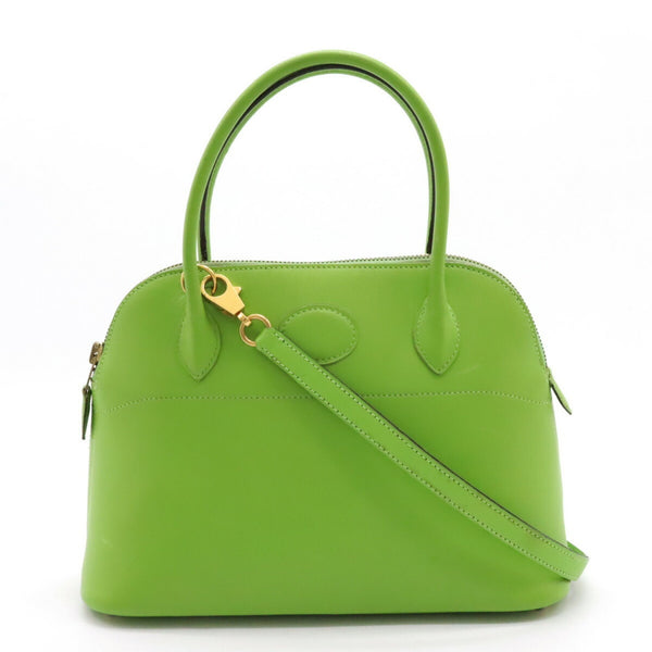 HERMES Bolide 27 handbag shoulder bag leather green V stamp