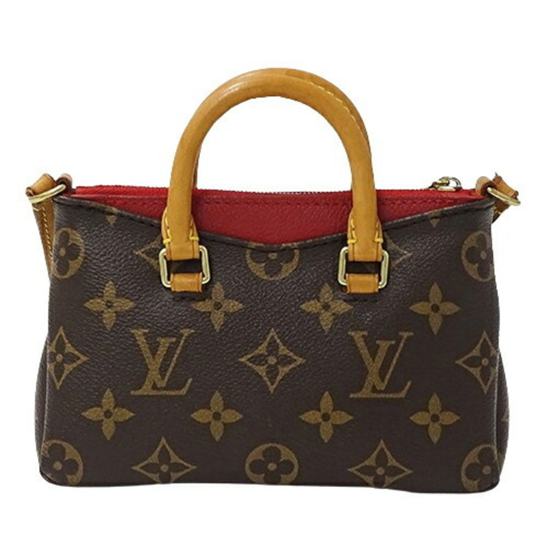 Louis Vuitton LOUIS VUITTON Bag Women's Shoulder 2way Nanopallas Cerise M61254 Brown Red Compact Micro