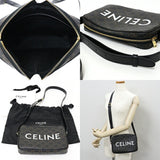 CELINE Triomphe Shoulder Bag PVC Leather Brown Black