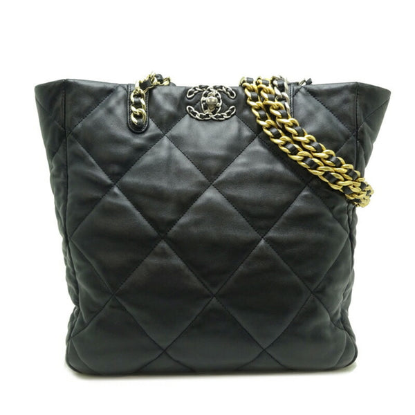 Chanel 19 Chain Tote Women's Shoulder Bag AS3519 Lambskin Black