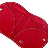 Hermes Bi-fold Wallet Compact Rouge Piment Red In The Loop f-20319 Leather Chevre Mysore HERMES Folding Charm Ladies