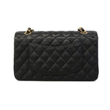 Chanel Shoulder Bag Matelasse W Flap Chain Caviar Skin Black Women's