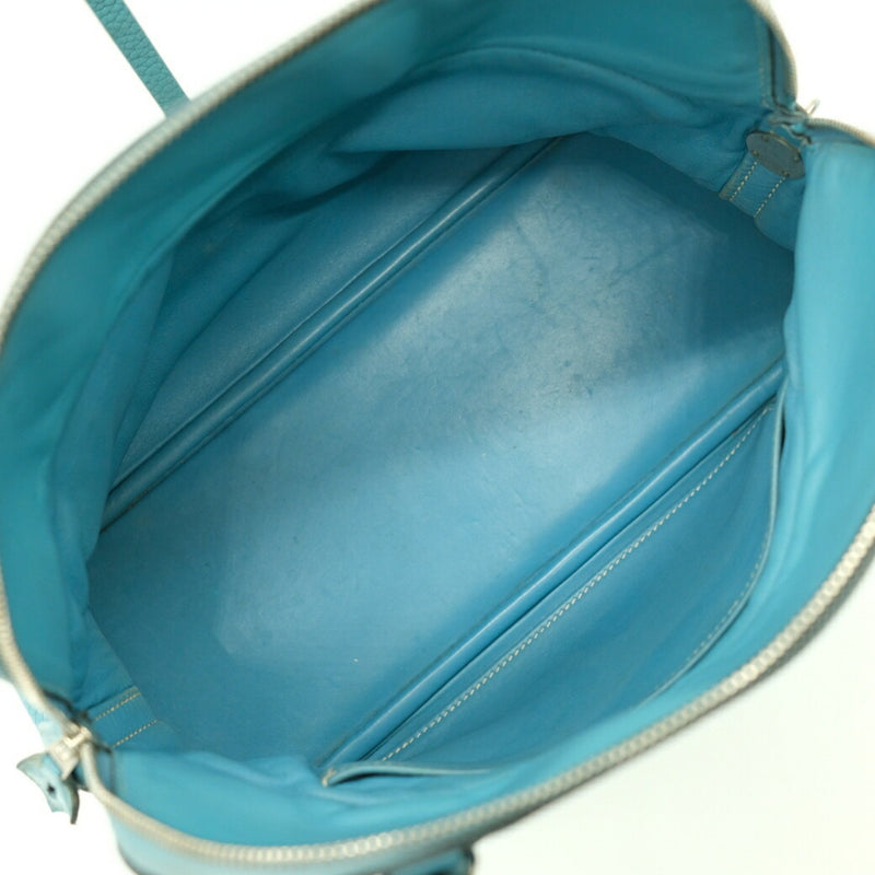 HERMES Bolide 31 handbag shoulder bag in Taurillon Clemence leather and blue jean