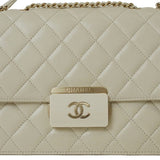 Chanel Beauty Lock Chain Shoulder Bag 24 Light Beige A93224 Women's Leather A93222 CHANEL