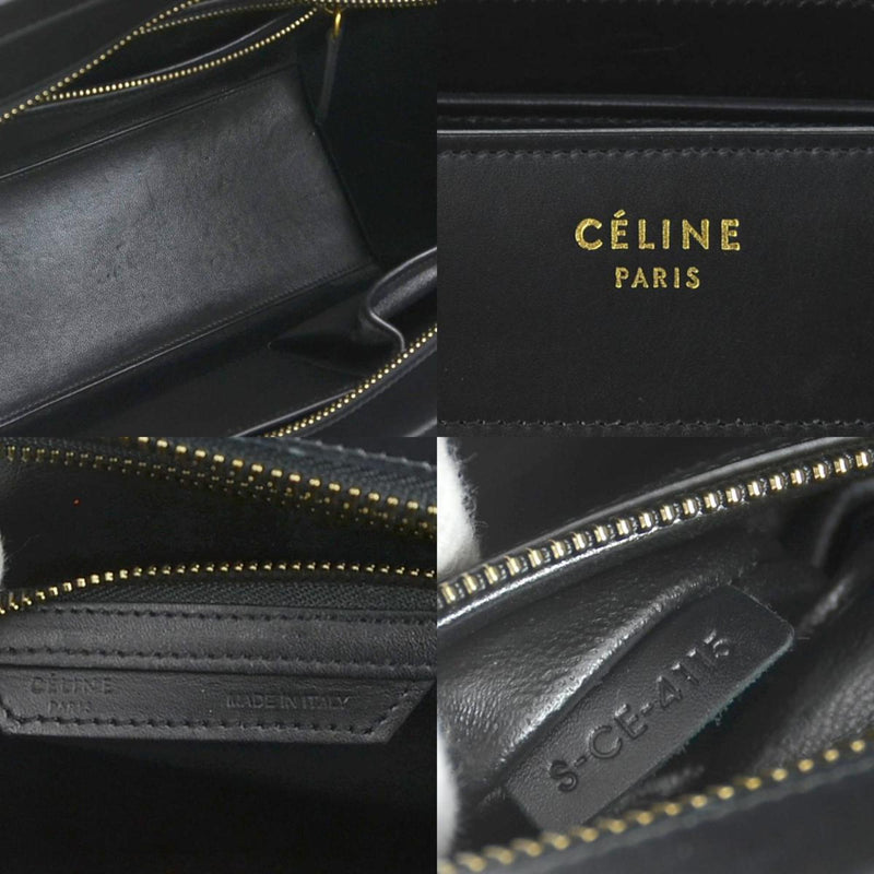 CELINE Handbag Luggage Micro Shopper Leather Nubuck Black Greige Blue Gold Women's e59212g