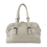 BOTTEGA VENETA Bottega Veneta Prusse Intrecciato Handbag 283363 Leather Light Gray Series Mini Boston Bag