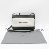 Balenciaga 2948516 Women's Canvas,Leather Shoulder Bag Black,Light Beige