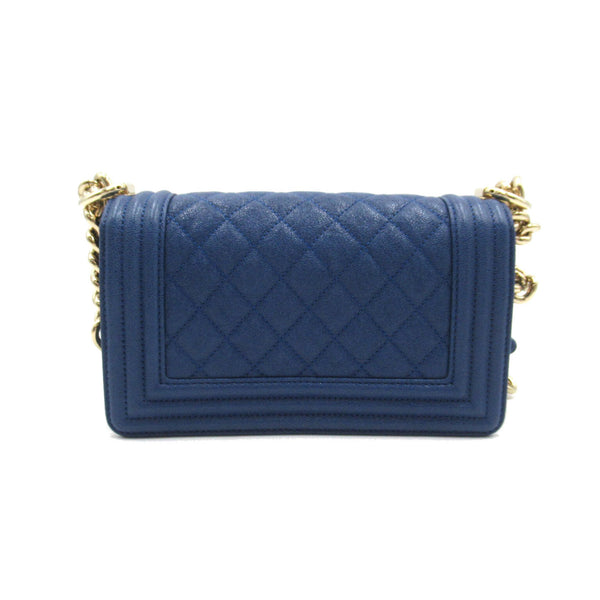 CHANEL Boy Chanel ChainShoulder Blue Caviar Skin (Grained Calf) A676851