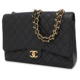 Chanel Chain Shoulder Bag Matelasse 34 Coco Mark Double Flap A58601 Deca Black