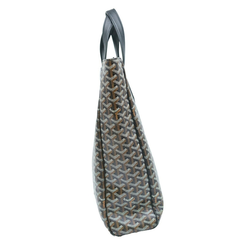 GOYARD Sac Voltaire Tote Bag Handbag Herringbone Leather Black