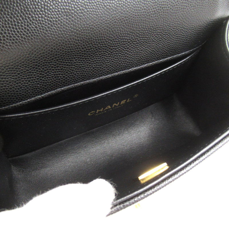 CHANEL Boy Chanel ChainShoulder Black Caviar Skin (Grained Calf) A67085