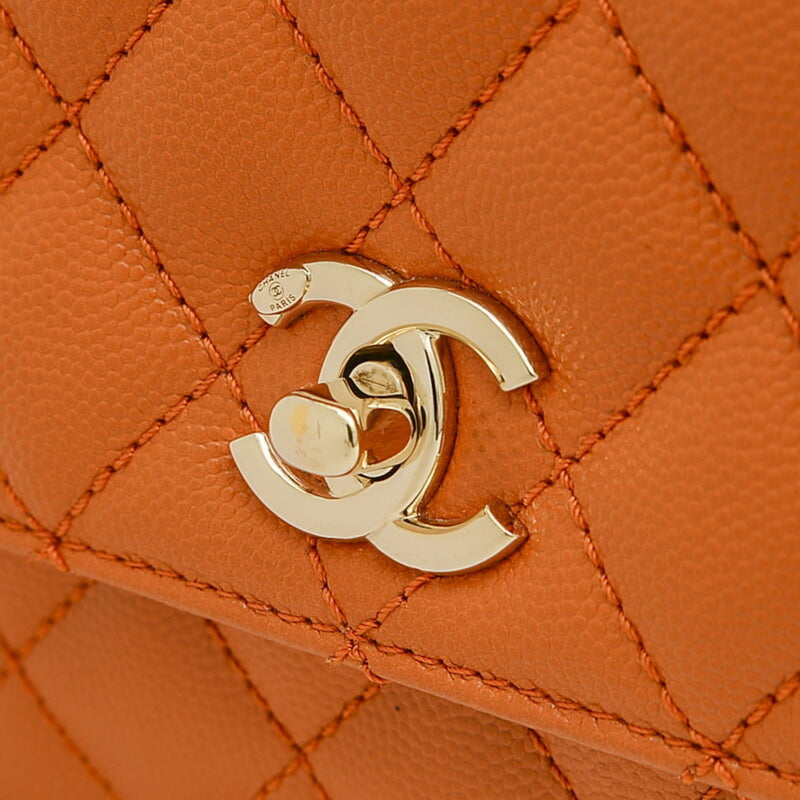 Chanel Coco Handle Handbag XS Caviar Skin Brown A92990