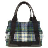 Balenciaga 339933 Navy Cabas Checkered Handbag Wool Women's BALENCIAGA