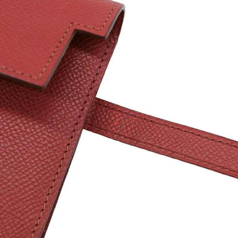 HERMES Kelly Wallet Compact Folding Epsom Leather Vermilion Red #□K