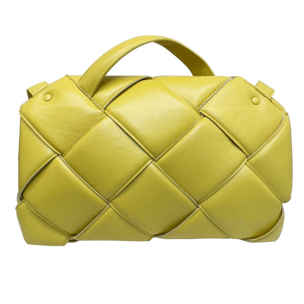 BOTTEGA VENETA Maxi Intrecciato Handbag Shoulder Bag 629313 Yellow Leather Women Men