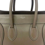 Celine Tote Bag Luggage Shopper Beige Gray 165213 Leather CELINE Stitch Ladies